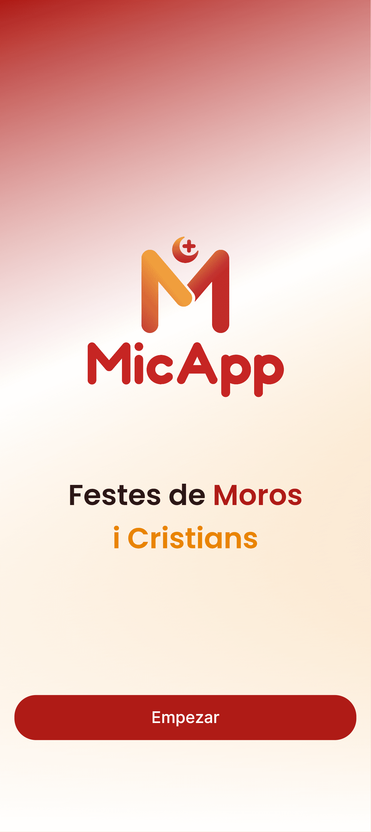 Pantalla de inicio de la aplicación de gestión MicApp para comparsas y asociaciones